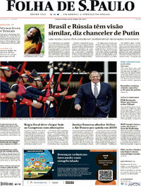 Capa do jornal Folha de S.Paulo 18/04/2023