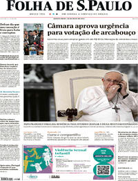 Capa do jornal Folha de S.Paulo 18/05/2023