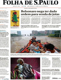 Capa do jornal Folha de S.Paulo 19/08/2023