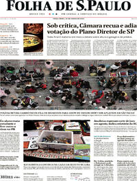 Capa do jornal Folha de S.Paulo 20/06/2023