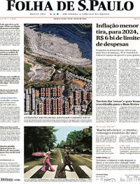 Capa do jornal Folha de S.Paulo 20/07/2023