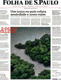 Capa do jornal Folha de S.Paulo 20/08/2023