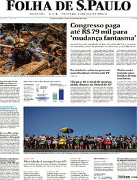 Capa do jornal Folha de S.Paulo 22/02/2023