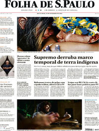 Capa do jornal Folha de S.Paulo 22/09/2023