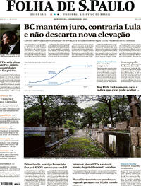 Capa do jornal Folha de S.Paulo 23/03/2023