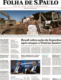 Capa do jornal Folha de S.Paulo 23/05/2023