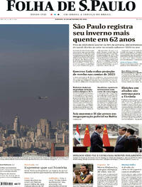 Capa do jornal Folha de S.Paulo 23/09/2023