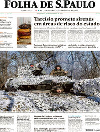 Capa do jornal Folha de S.Paulo 24/02/2023