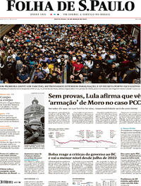 Capa do jornal Folha de S.Paulo 24/03/2023