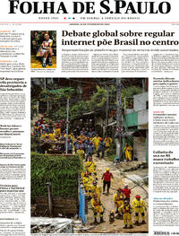 Capa do jornal Folha de S.Paulo 25/02/2023