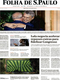 Capa do jornal Folha de S.Paulo 25/04/2023