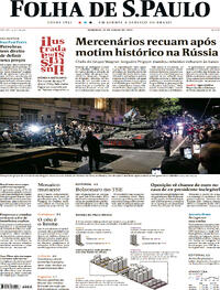 Capa do jornal Folha de S.Paulo 25/06/2023