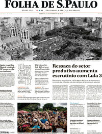 Capa do jornal Folha de S.Paulo 26/02/2023