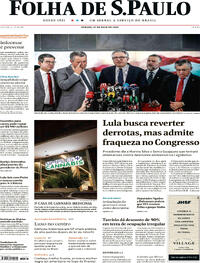 Capa do jornal Folha de S.Paulo 27/05/2023