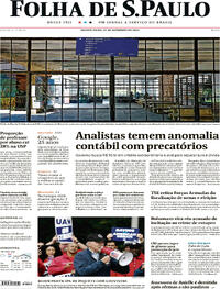 Capa do jornal Folha de S.Paulo 27/09/2023