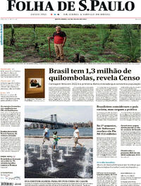 Capa do jornal Folha de S.Paulo 28/07/2023