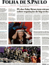 Capa do jornal Folha de S.Paulo 29/04/2023