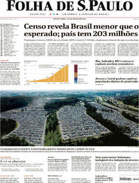 Capa do jornal Folha de S.Paulo 29/06/2023