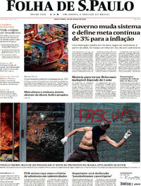 Capa do jornal Folha de S.Paulo 30/06/2023