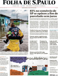Capa do jornal Folha de S.Paulo 30/08/2023