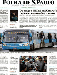 Capa do jornal Folha de S.Paulo 31/07/2023