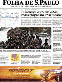 Capa do jornal Folha de S.Paulo 02/03/2024