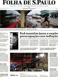 Capa do jornal Folha de S.Paulo 02/05/2024