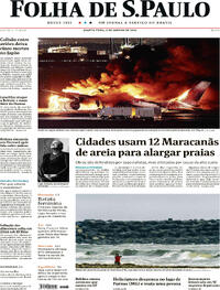 Capa do jornal Folha de S.Paulo 03/01/2024