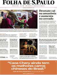 Capa do jornal Folha de S.Paulo 06/01/2024