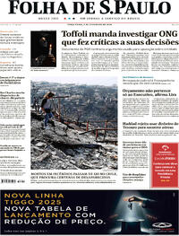 Capa do jornal Folha de S.Paulo 06/02/2024