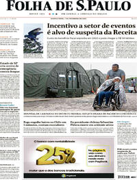 Capa do jornal Folha de S.Paulo 07/02/2024