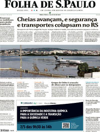 Capa do jornal Folha de S.Paulo 07/05/2024