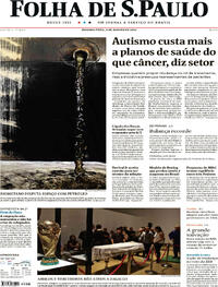 Capa do jornal Folha de S.Paulo 08/01/2024