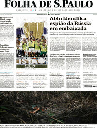 Capa do jornal Folha de S.Paulo 08/04/2024