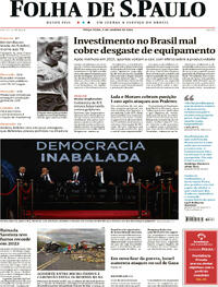 Capa do jornal Folha de S.Paulo 09/01/2024
