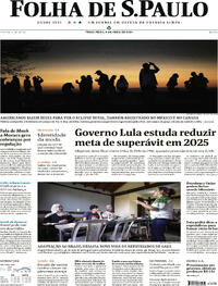 Capa do jornal Folha de S.Paulo 09/04/2024