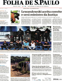 Capa do jornal Folha de S.Paulo 11/01/2024