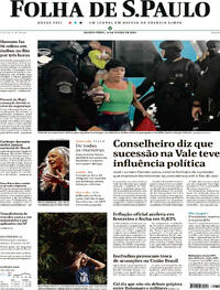 Capa do jornal Folha de S.Paulo 13/03/2024