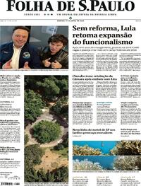 Capa do jornal Folha de S.Paulo 13/04/2024