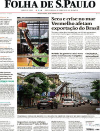 Capa do jornal Folha de S.Paulo 18/01/2024