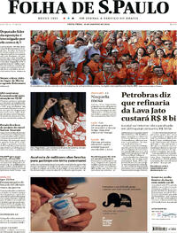 Capa do jornal Folha de S.Paulo 19/01/2024