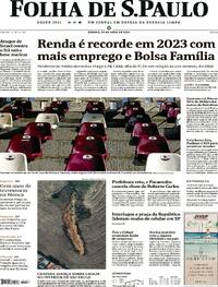 Capa do jornal Folha de S.Paulo 20/04/2024