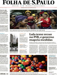 Capa do jornal Folha de S.Paulo 22/01/2024