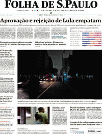 Capa do jornal Folha de S.Paulo 22/03/2024