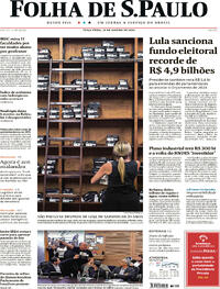 Capa do jornal Folha de S.Paulo 23/01/2024