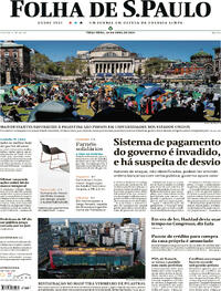 Capa do jornal Folha de S.Paulo 23/04/2024