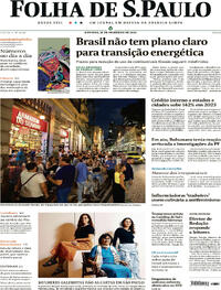 Capa do jornal Folha de S.Paulo 25/02/2024