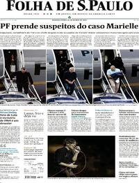 Capa do jornal Folha de S.Paulo 25/03/2024
