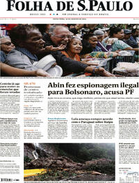 Capa do jornal Folha de S.Paulo 26/01/2024