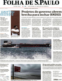 Capa do jornal Folha de S.Paulo 28/01/2024